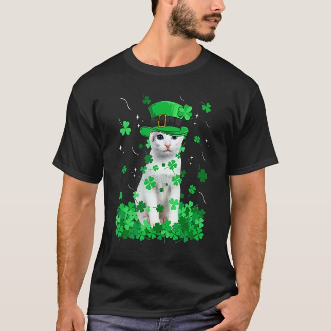 Rolig japansk bobtail katt St Patrick S dag irländ T Shirt (Framsida)