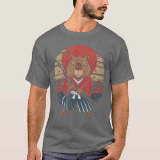 Rolig japansk Samuraj Capybara T Shirt
