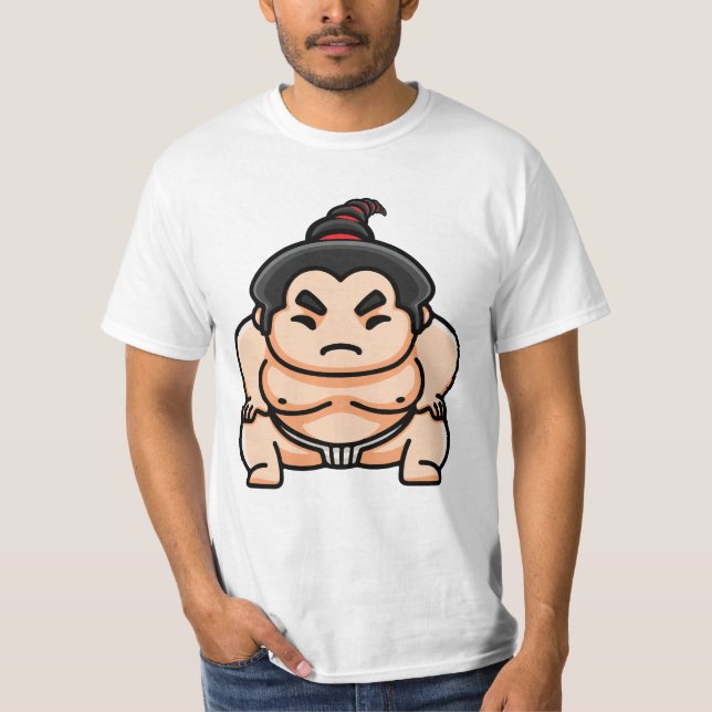 Rolig japansk sumoborare t shirt (Framsida)