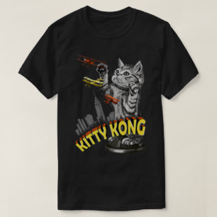 Rolig jättekatt-attack Kattparodi-design T Shirt