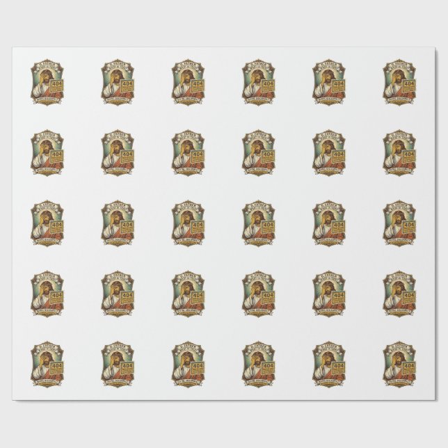 Rolig Jesus 404 Error Webb Utvecklare Programmerar Presentpapper (Platt)