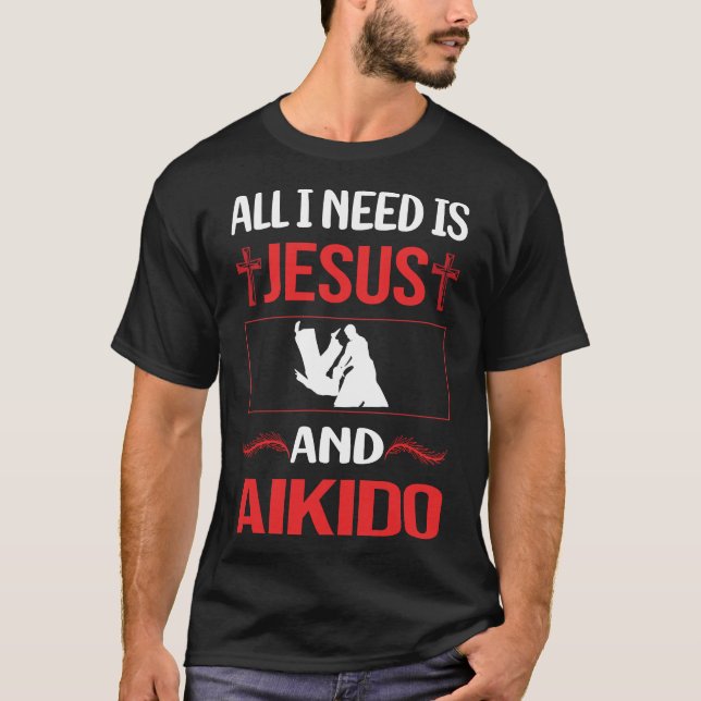 Rolig Jesus Aikido T Shirt (Framsida)