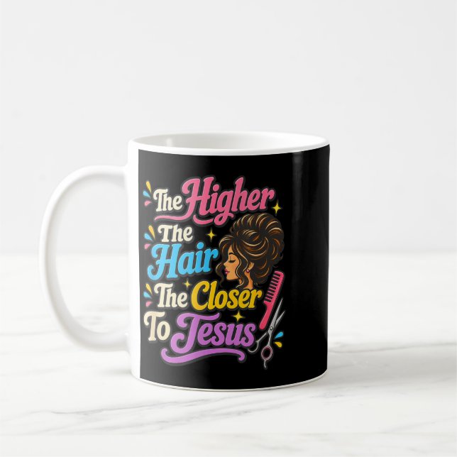 Rolig Jesus Anhängare Kristen Frisör Hår Kaffemugg (Vänster)