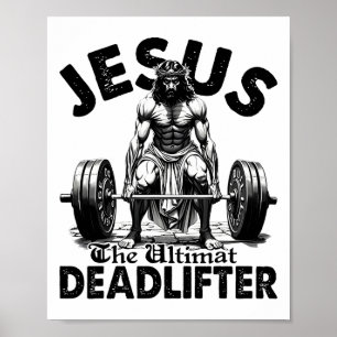 Rolig Jesus Den Ultimata Dödläfteren Kristna Gym Poster