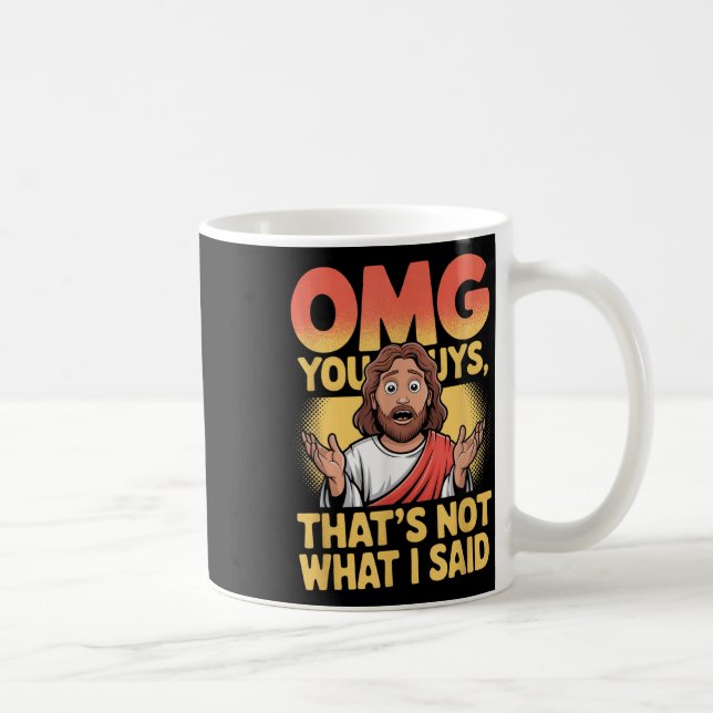 Rolig Jesus Det Var Inte Vad Said Religiös Gud Chr Kaffemugg (Höger)