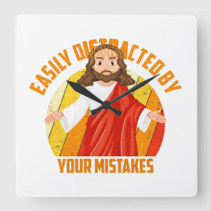 Rolig Jesus Fyrkantig Klocka
