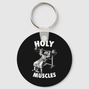 Rolig jesus heliga muskler bänkpress gym fitness nyckelring
