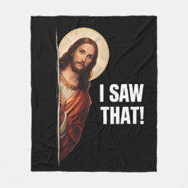 Rolig Jesus "Jag Såg Det" Kristet meme-design Fleecefilt