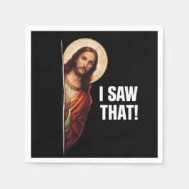 Rolig Jesus "Jag Såg Det" Kristet meme-design Pappersservett