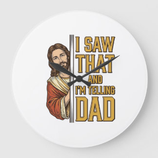 Rolig Jesus jag såg det och berättar för pappa Des Stor Klocka