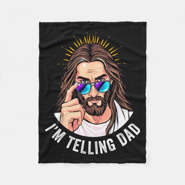 Rolig Jesus Jag Säger Pappa Fleecefilt (Framsidan)
