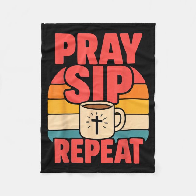 Rolig Jesus Kaffe Kristet Tro Fleecefilt (Framsidan)