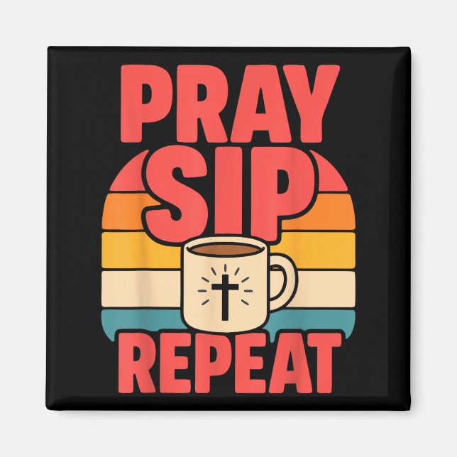 Rolig Jesus Kaffe Kristet Tro Magnet (Framsidan)