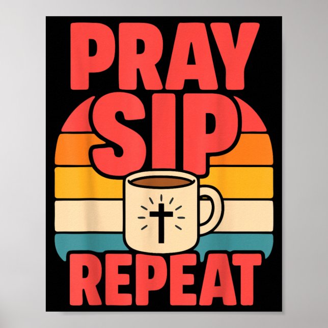 Rolig Jesus Kaffe Kristet Tro Poster (Framsidan)