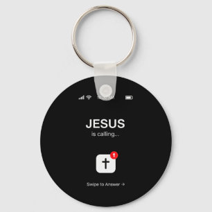 Rolig Jesus kallar kristen religiös humor G Nyckelring