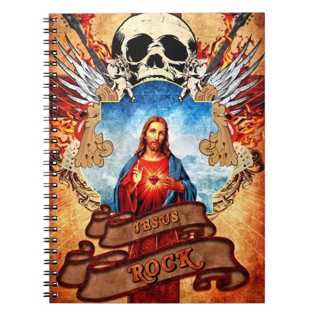 Rolig Jesus-rock Anteckningsbok (Framsidan)