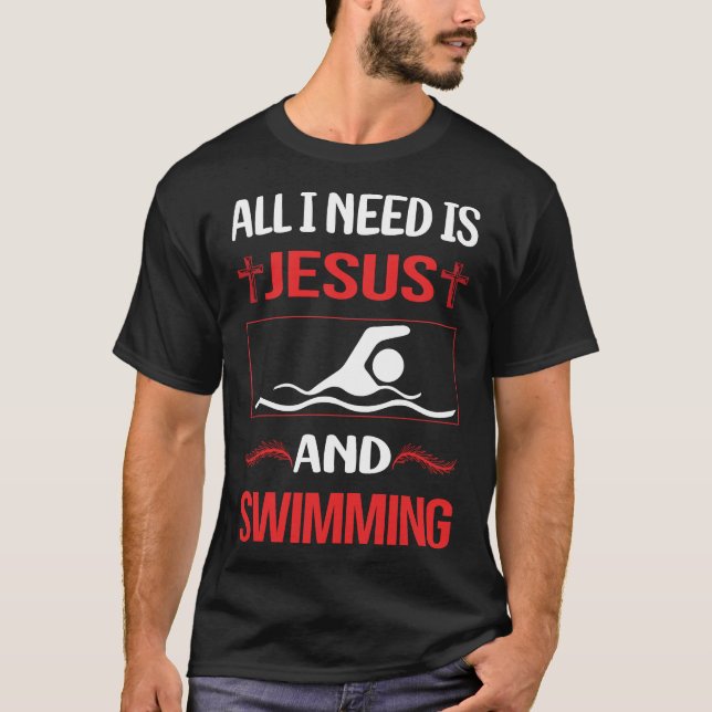 Rolig Jesus Simning Simmare T Shirt (Framsida)