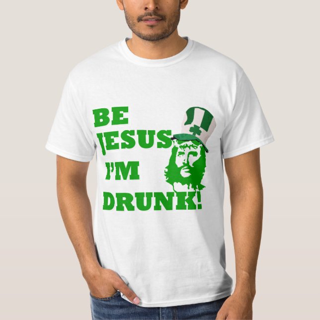 Rolig Jesus st patrick's day Tee Shirt (Framsida)