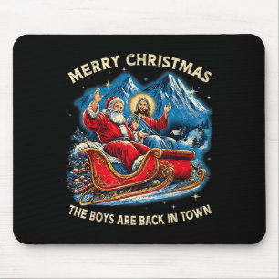 Rolig Jesus Tomte Pojkarna Är Tillbaka I Stan God Musmatta