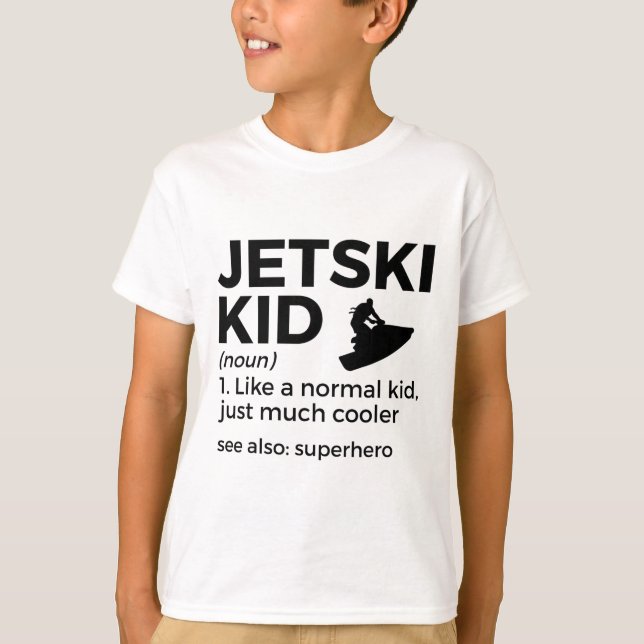 Rolig Jetski Kid Definition Jet Skiing _1  T Shirt (Framsida)