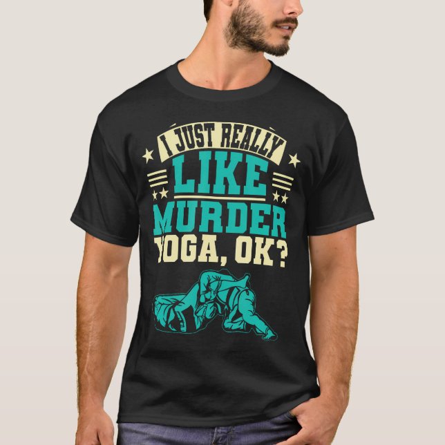 Rolig Jiu Jitsu Bjj Brottning Kampkonst Mord  T Shirt (Framsida)