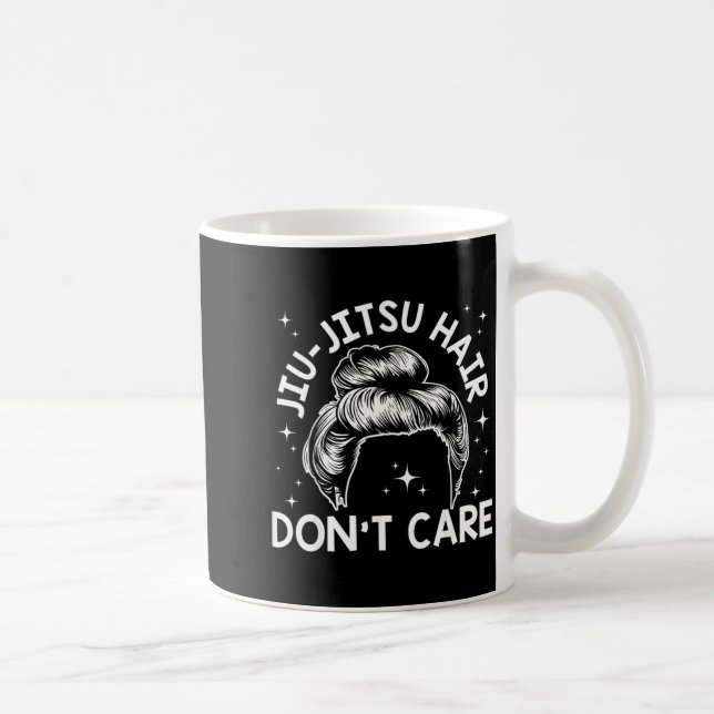 Rolig Jiu Jitsu Hår Bryr Sig Inte Om BJJ Brasilian Kaffemugg (Höger)