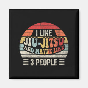 Rolig Jiu-Jitsu och kanske 3 personer Retro Vintag Magnet