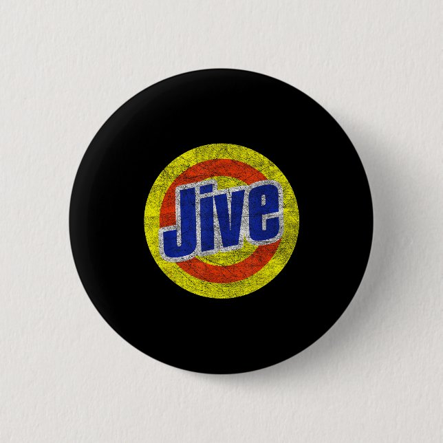 Rolig Jive Retro Logo För Högljudda Munnar  Knapp (Framsida)