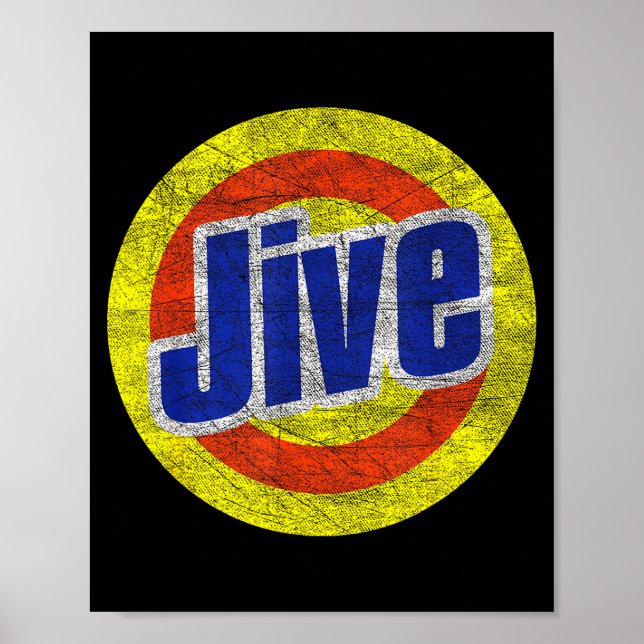 Rolig Jive Retro-logotyp för högljudda munnar  Poster (Framsidan)