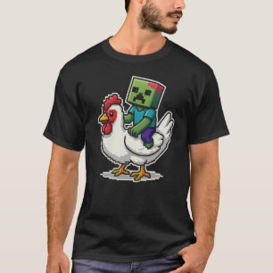 Rolig Jockey Pixel Ryttande Kycklingjockey T Shirt