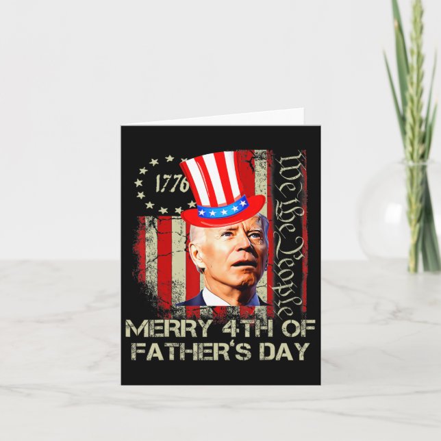 Rolig Joe Biden 4:e Juli Glad 4:e Fadersdag  Kort (Framsida)