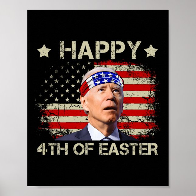 Rolig Joe Biden 4 juli Glad 4:e påsken USA Poster (Framsidan)