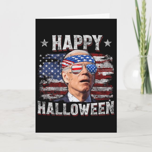 Rolig Joe Biden 4 juli Glad Halloween Amerika Kort (Framsida)
