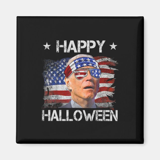 Rolig Joe Biden Fjärde 4:e Juli Glad Halloween Magnet (Framsidan)