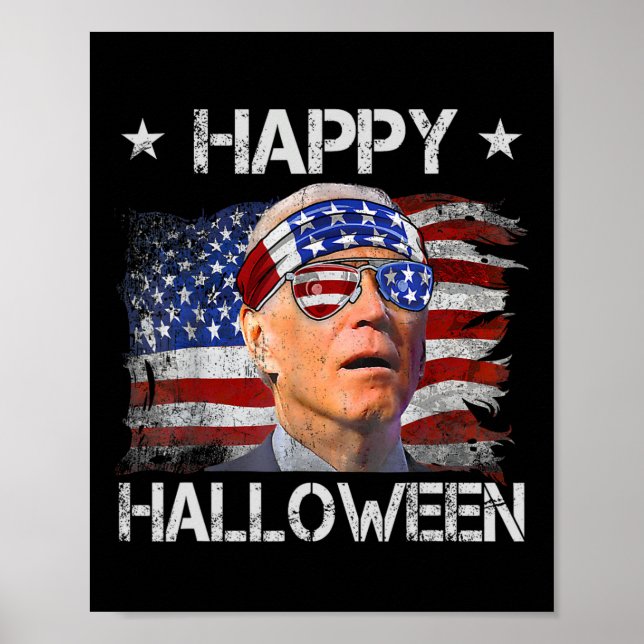 Rolig Joe Biden Fjärde 4:e Juli Glad Halloween Poster (Framsidan)