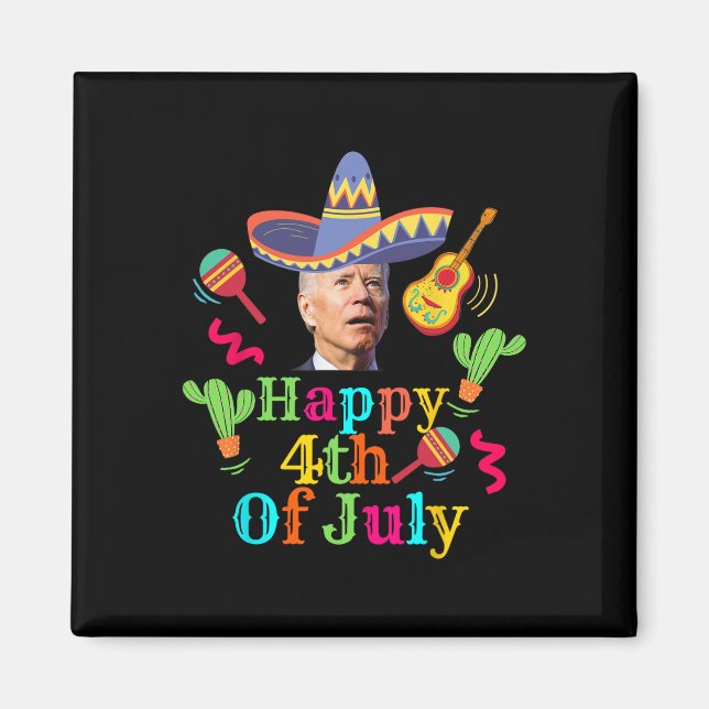 Rolig Joe Biden Glad 4:e Juli Överraskning Cinco D Magnet (Framsidan)