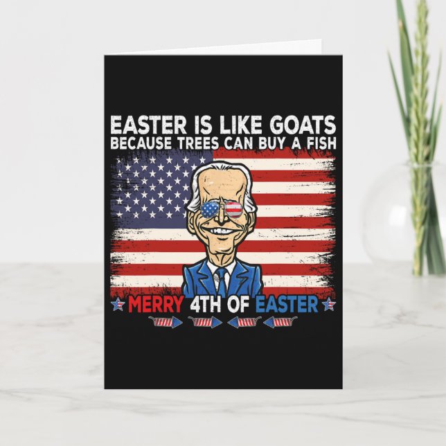 Rolig Joe Biden Glad 4:e Påsk Design Fjärde  Kort (Framsida)