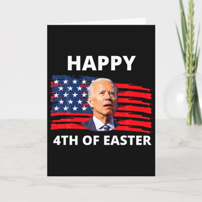 Rolig Joe Biden Glad 4:e Påsken Förvirrad 4:e Påsk Kort (Framsida)