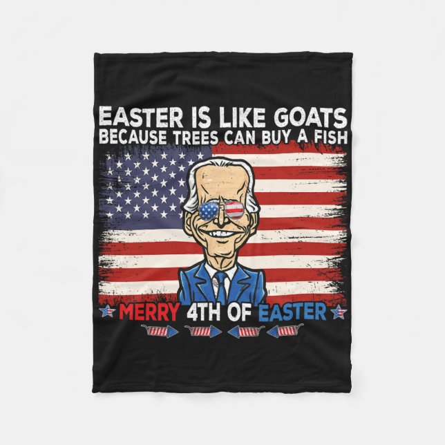 Rolig Joe Biden Glad påsk 4e design Fjärde juli Fleecefilt (Framsidan)