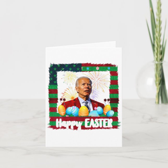 Rolig Joe Biden Glad Påsk Förvirrad 4:e Juli  Kort (Framsida)