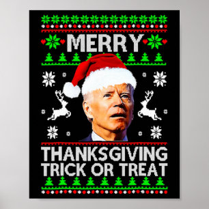 Rolig Joe Biden Glad Thanksgiving Bus eller Buss Poster