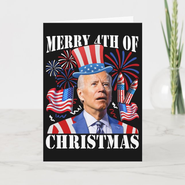 Rolig Joe Biden God 4:e jul 4:e juli Kort (Framsida)