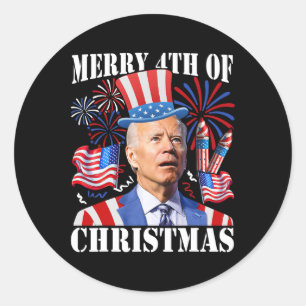 Rolig Joe Biden God 4:e jul 4:e juli Runt Klistermärke