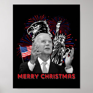 Rolig Joe Biden God Jul i Juli USA Flagga 4 Poster
