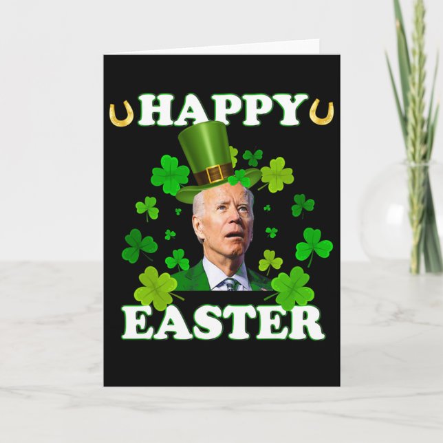 Rolig Joe Biden Påsk Förvirrad St Patricks Day  Kort (Framsida)