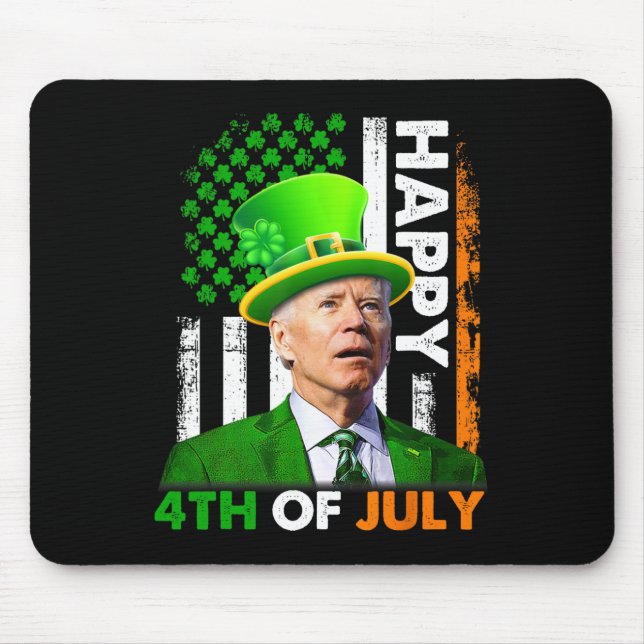 Rolig Joe Biden St Patricks Day Glad 4:e Juli  Musmatta (Framsidan)