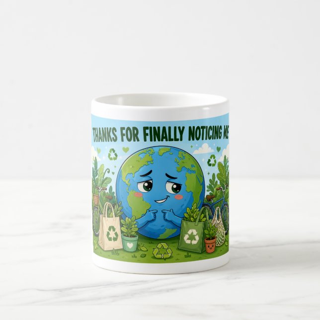 Rolig Jordens Dag Ekologisk Planet Kaffemugg (Center)