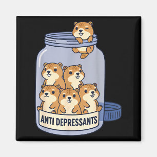 Rolig jordmurkla anti-depressiv burk zoo pojkar fl magnet