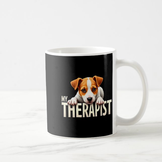 Rolig Jrt-valp Min Therast Jack Russell Terrier Hu Kaffemugg (Höger)
