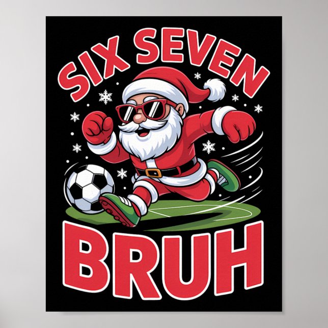 Rolig jul 67 Meme Bruh fotboll tomte jul pyjamas Poster (Framsidan)